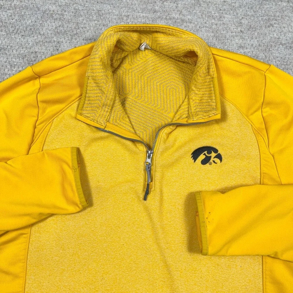 Iowa Hawkeyes Sweater Men XXL 2XL Yellow Pullover Quarter Zip Under Armour *‎